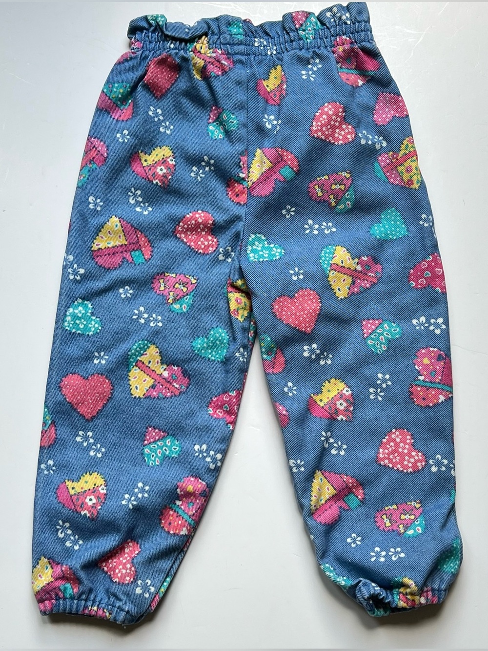 Vintage HEALTHTEX Patchwork Heart Jean Jogger Pants 3T - Picture 4 of 11